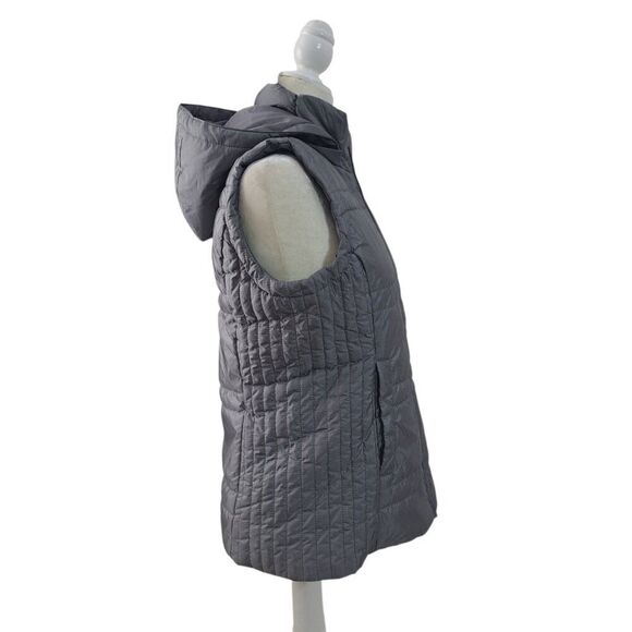 New York & Co Women's Grey Hooded Puffer Vest Fall Winter Outdoor Sz Small - Picture 6 of 9